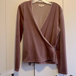 Madewell velvet wrap top. Size medium